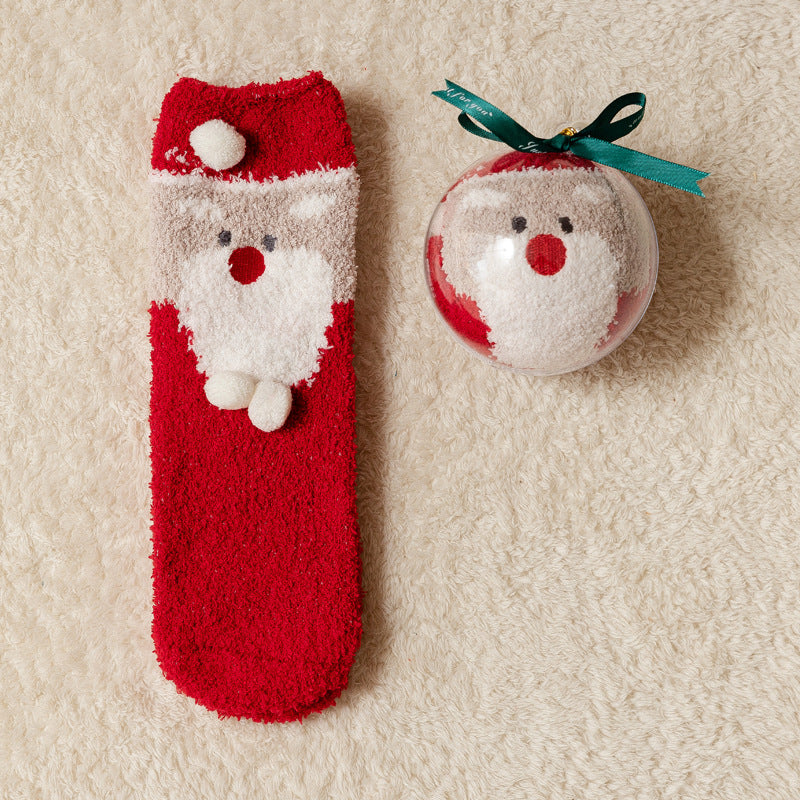 Chaussettes de Noël en boule décorative à suspendre au sapin
