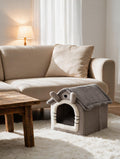 Panier maison pour chien coloris gris