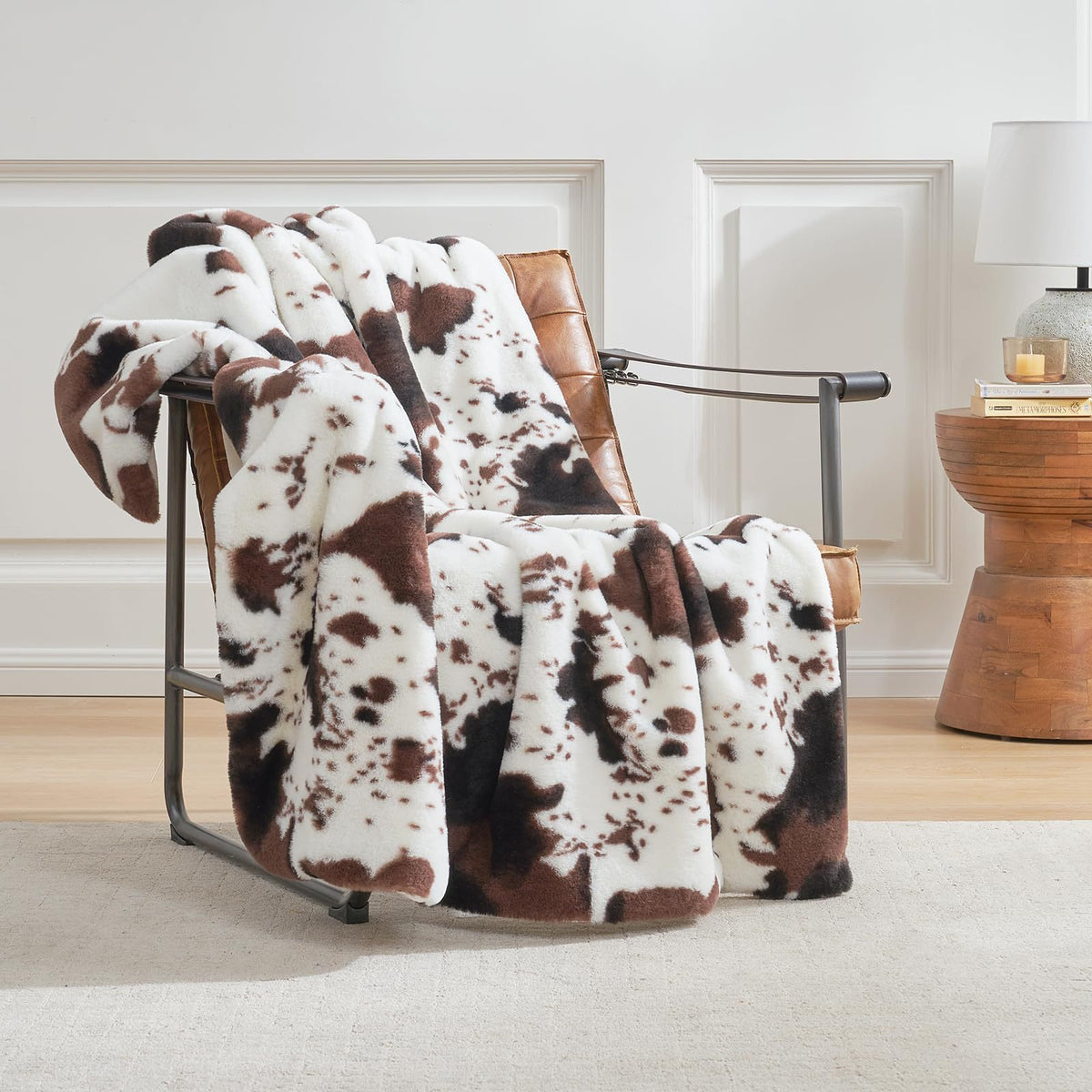 Plaid motif cow-boy marron