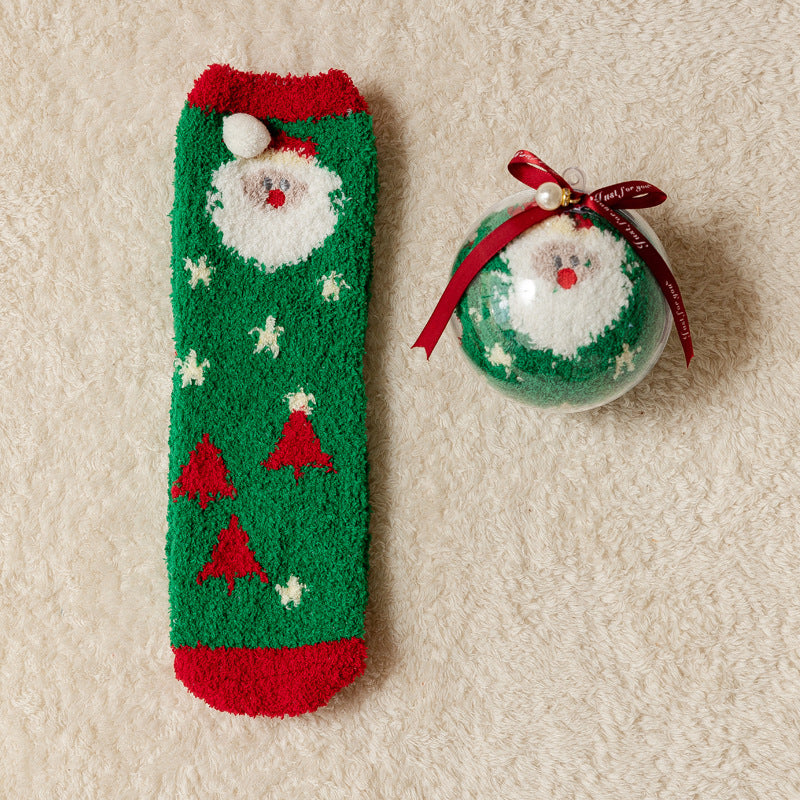 Boule chaussette coloris vert Noël