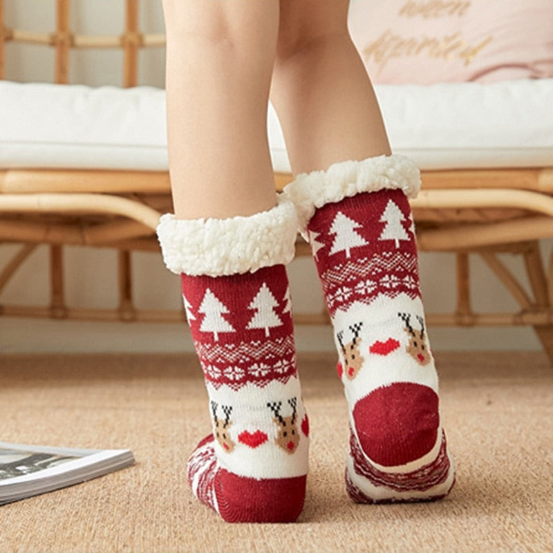 Chaussettes de sol de Noël brodées