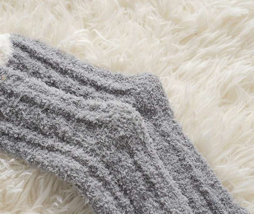 Chaussettes polaire corail, vue d'ensemble des teintes