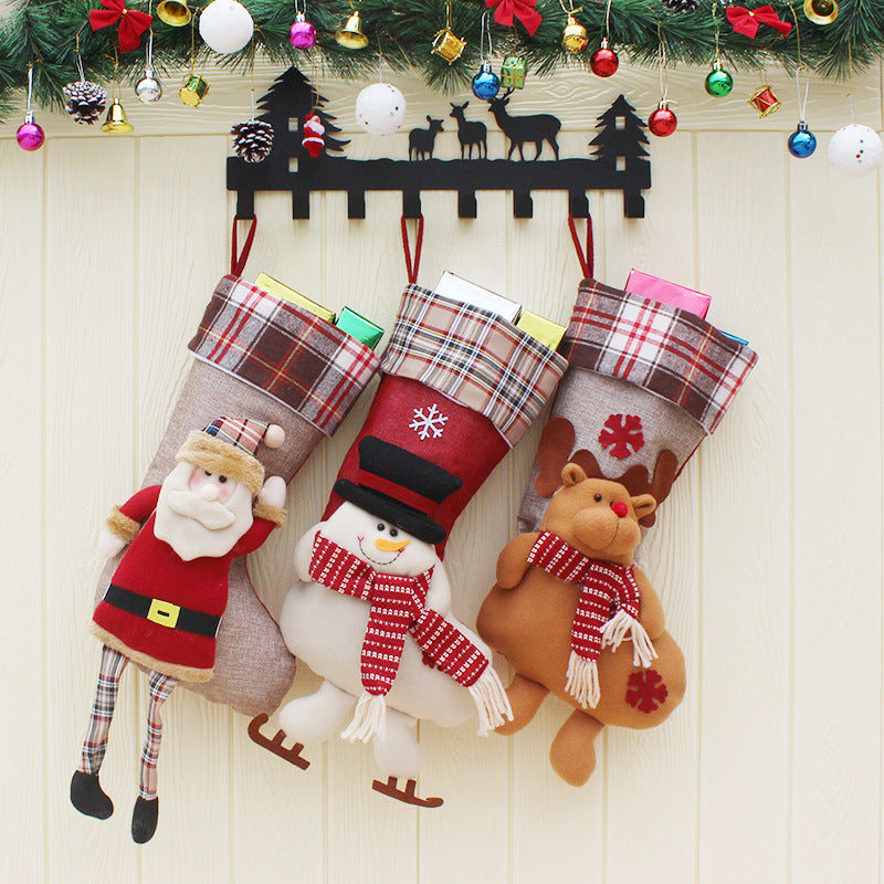 Grandes chaussettes de Noël décoratives, les trois modèles