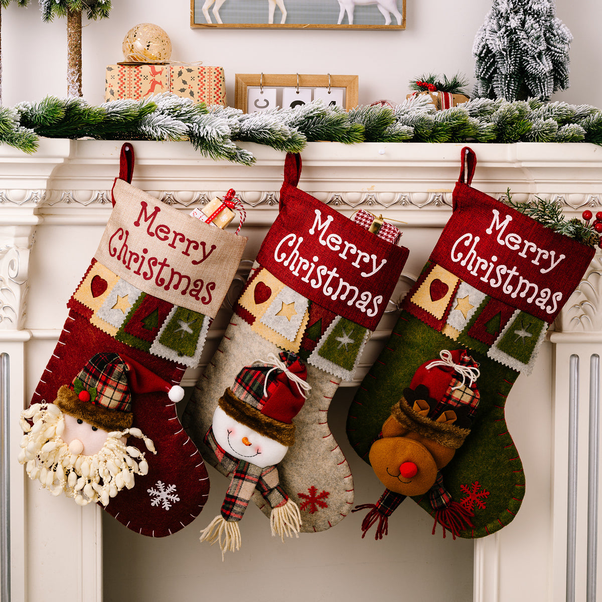 Chaussettes de Noël décoratives à personnage