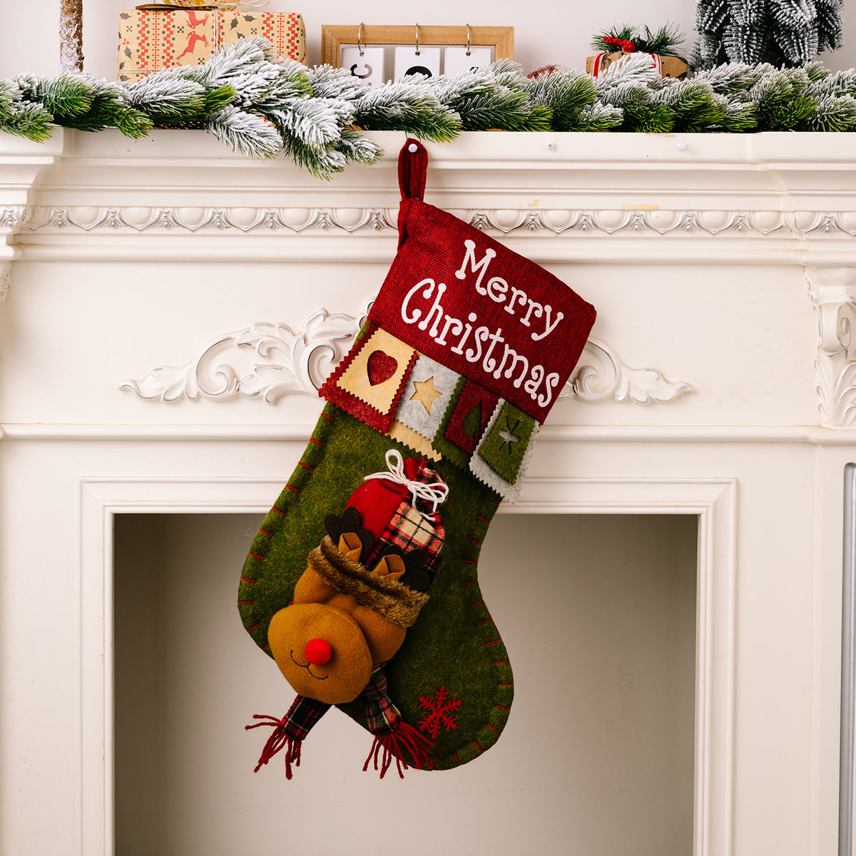 Chaussette de Noël personnage renne