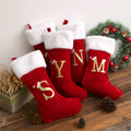 Chaussettes de Noël décoratives à lettre de l'alphabet