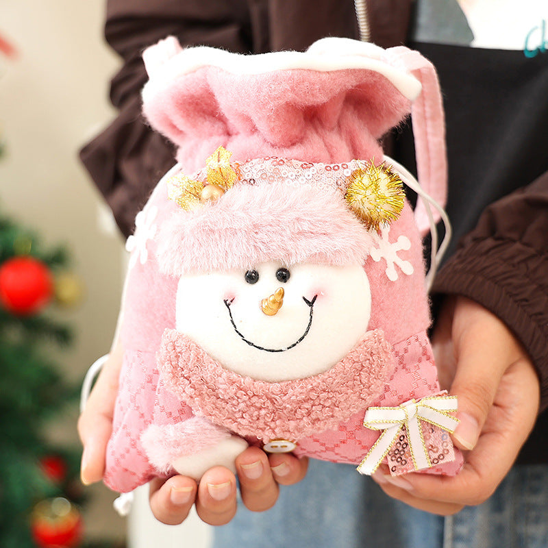Sac cadeau de Noël motif bonhomme de neige
