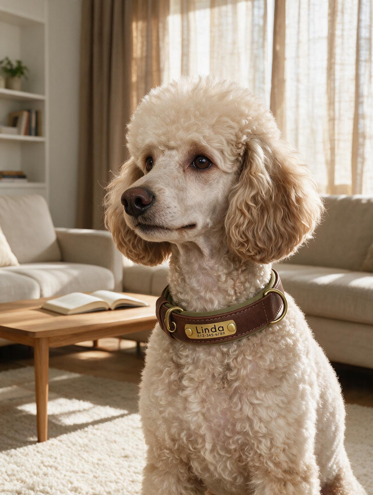 Collier personnalisé porté par un chien