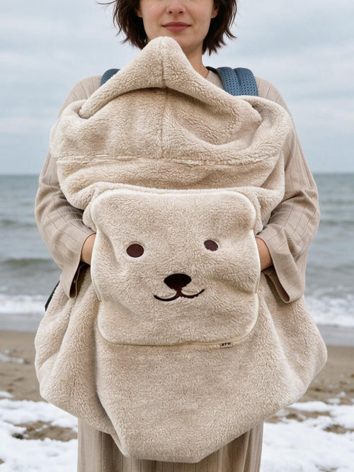 Cape polaire bébé pour poussette coloris beige