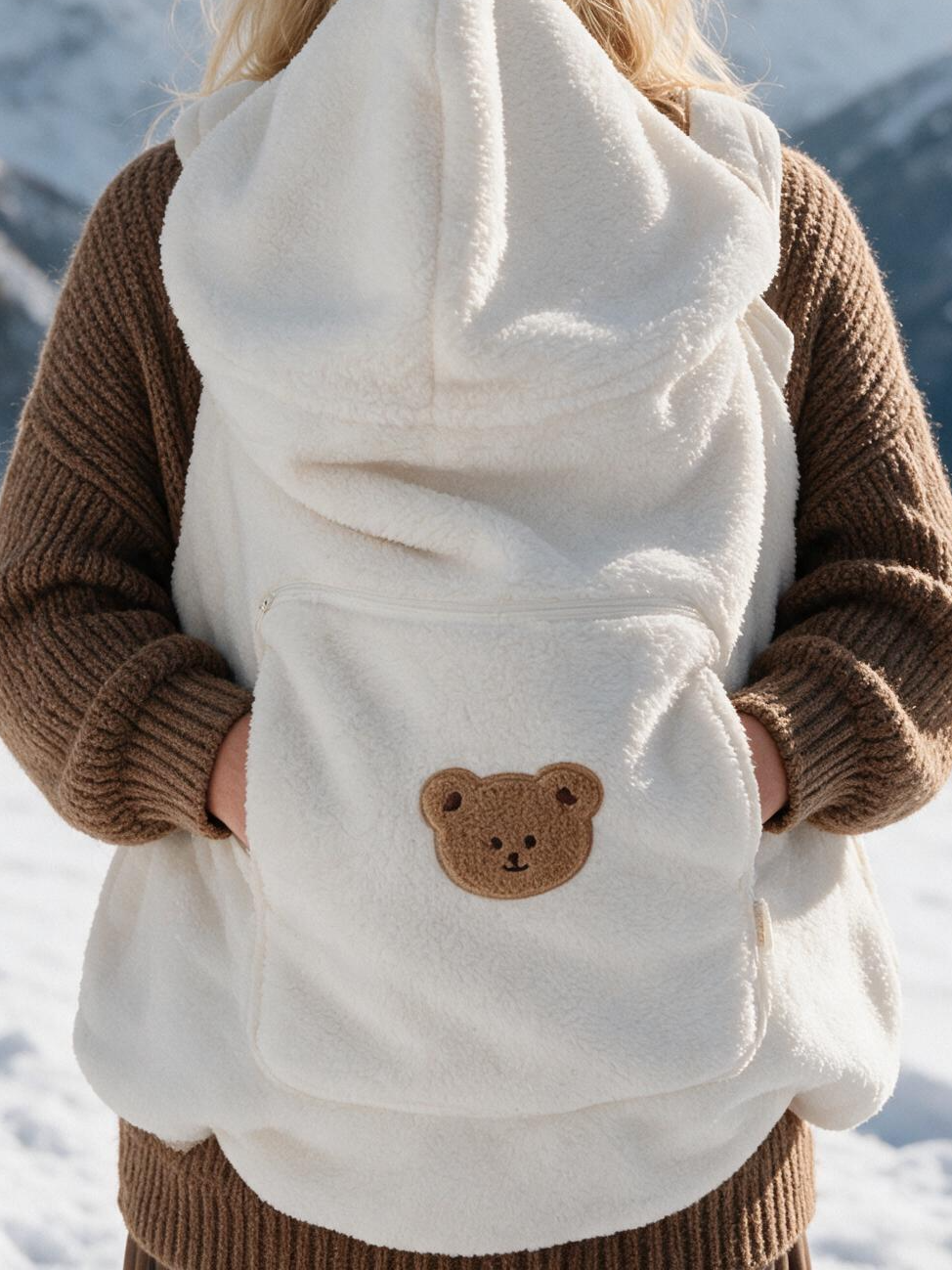 Cape polaire bébé modèle ours blanc