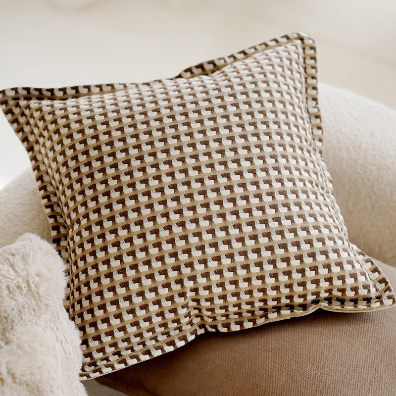 Housse de coussin motif marron
