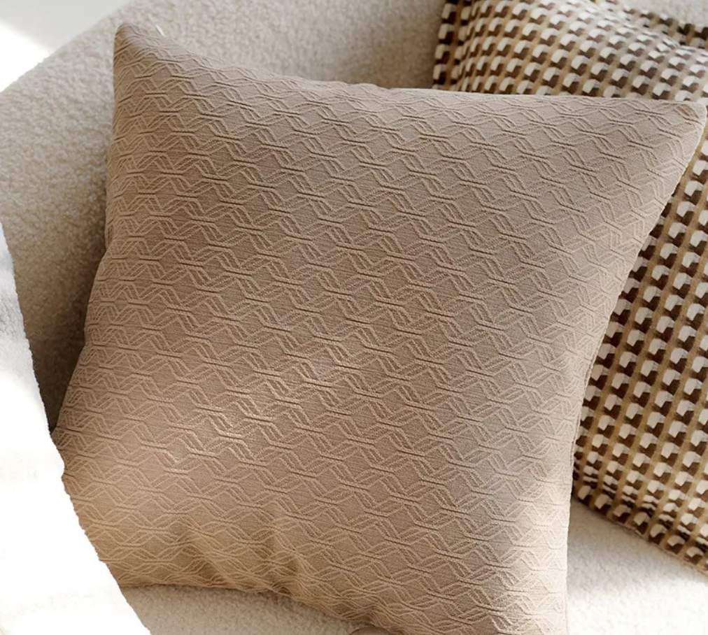 Housse de coussin ruche marron