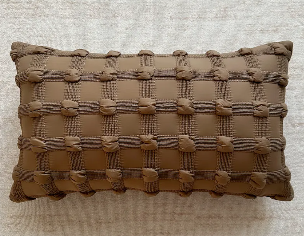 Housse de coussin points marron 30 x 50 cm