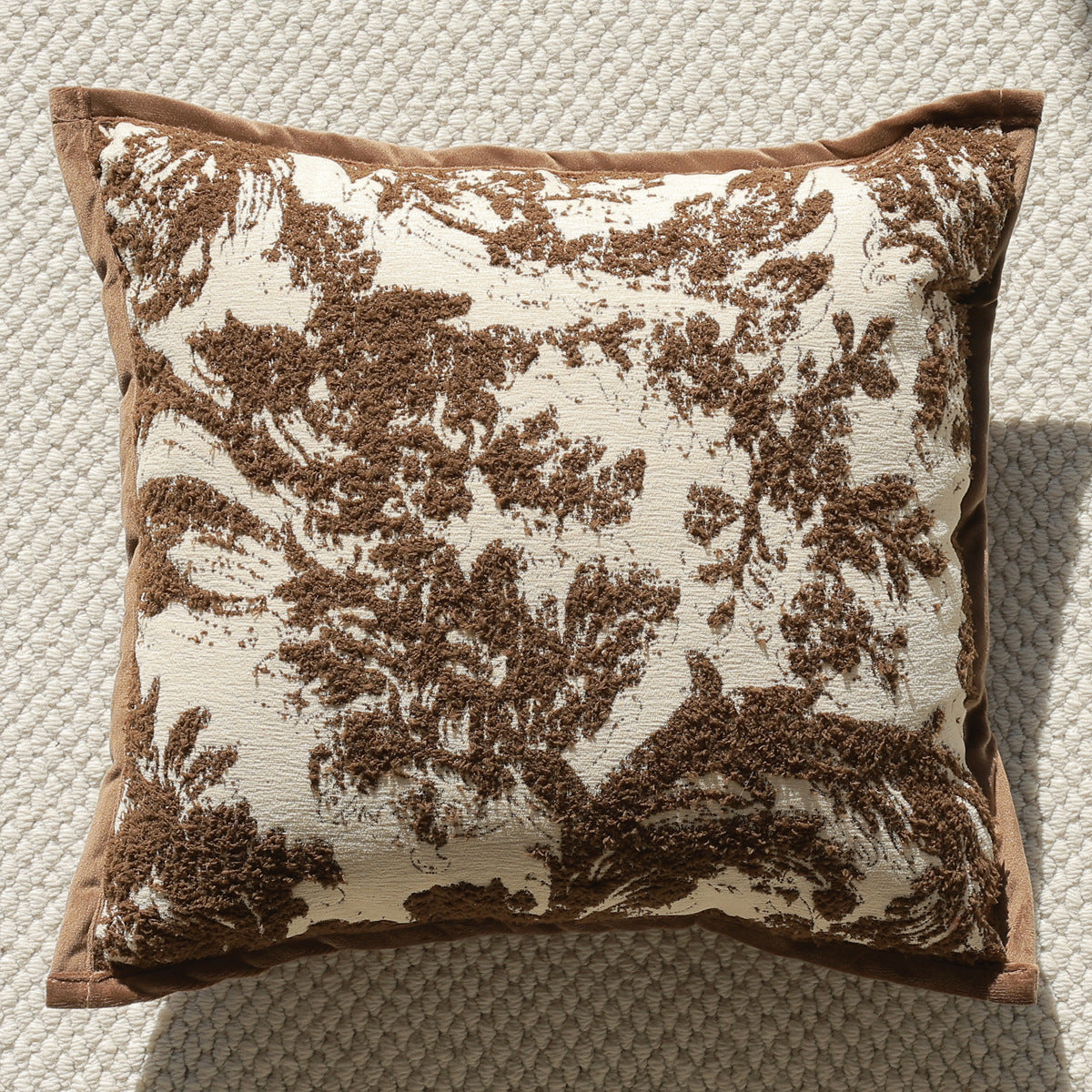 Housse de coussin motif végétal 45 x 45 cm