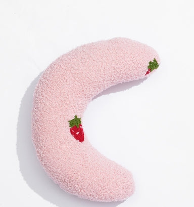 Coussin cervical chat coloris rose fraise