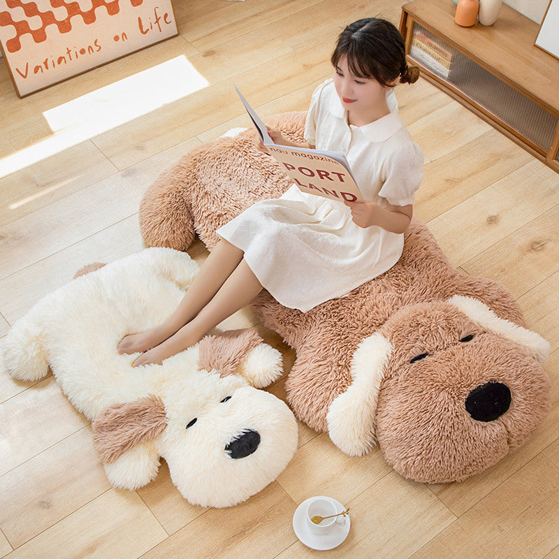 Grand coussin peluche chien assis