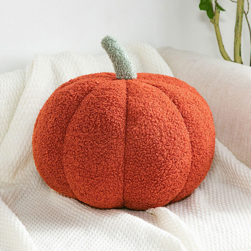 Coussin citrouille coloris bordeaux