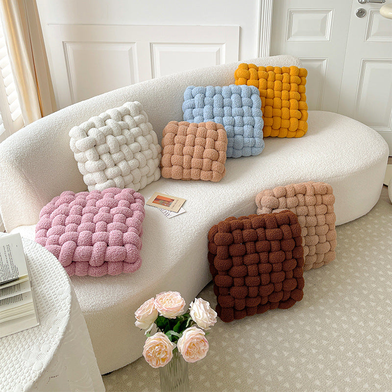 Coussin lombaire tressé en ambiance
