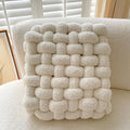 Coussin lombaire tressé coloris blanc