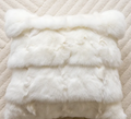Housse de coussin fausse fourrure blanche