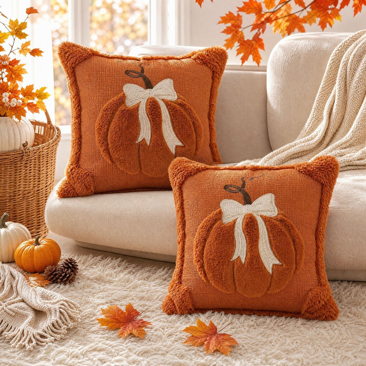 Coussins Halloween sur un canapé