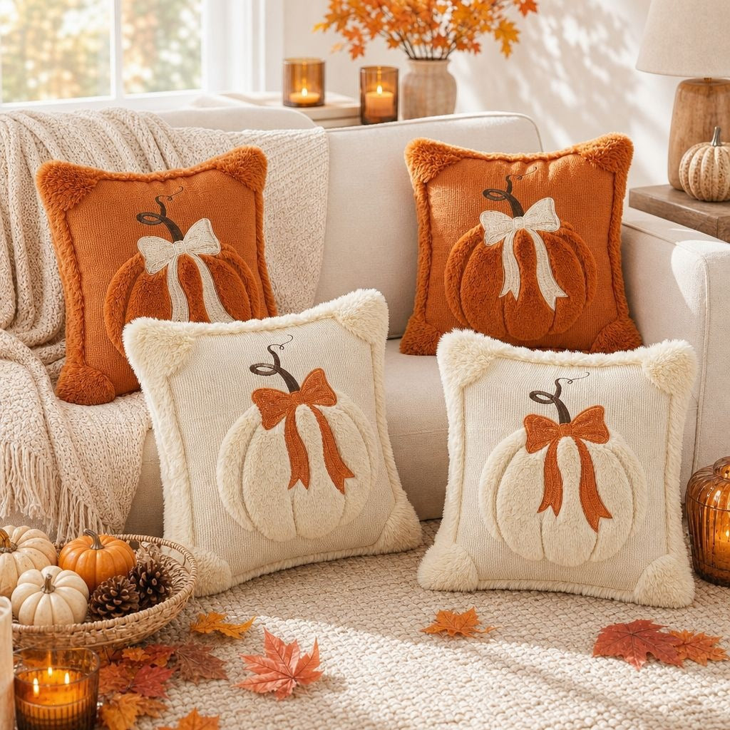 Détail des housses de coussin Halloween