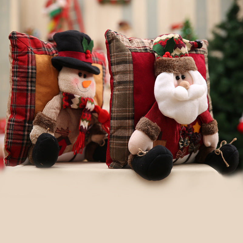 Coussin personnage de Noël en ambiance
