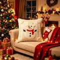 Housse de coussin de Noël motif bonhomme de neige