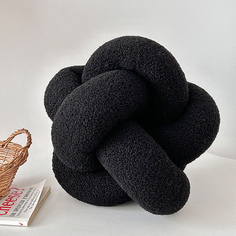 Coussin nœud tressé coloris noir