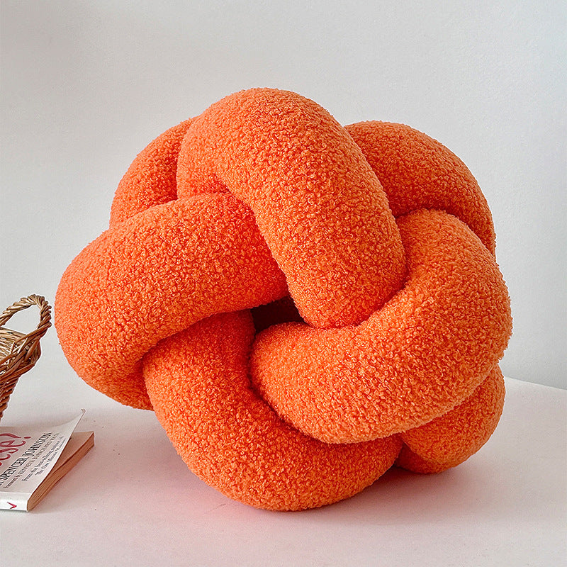 Coussin nœud tressé coloris orange