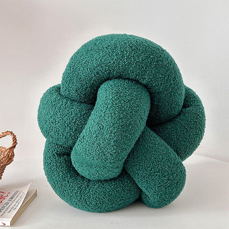 Coussin nœud tressé coloris vert