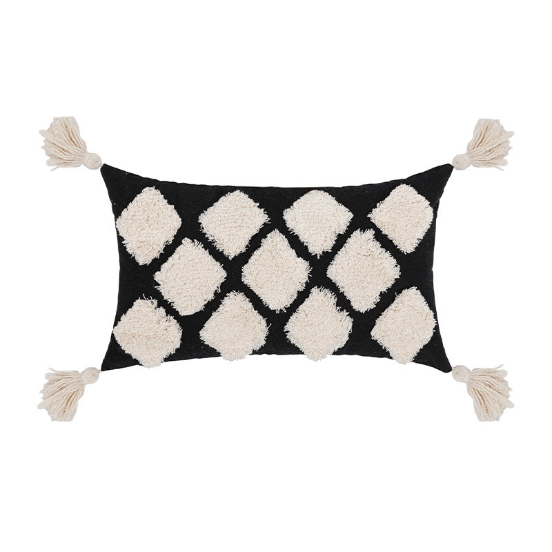 Housse de coussin nordique 30 x 50 cm noire