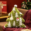 Coussin sapin en velours jacquard vert, 50 cm