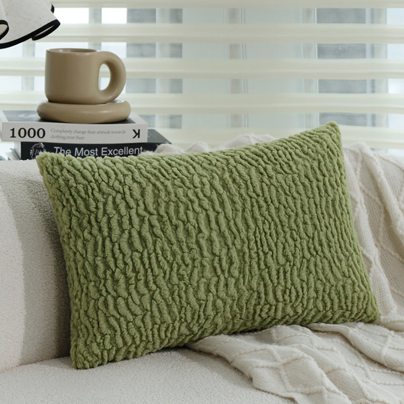 Coussin vert brodé féerique 30 x 50 cm