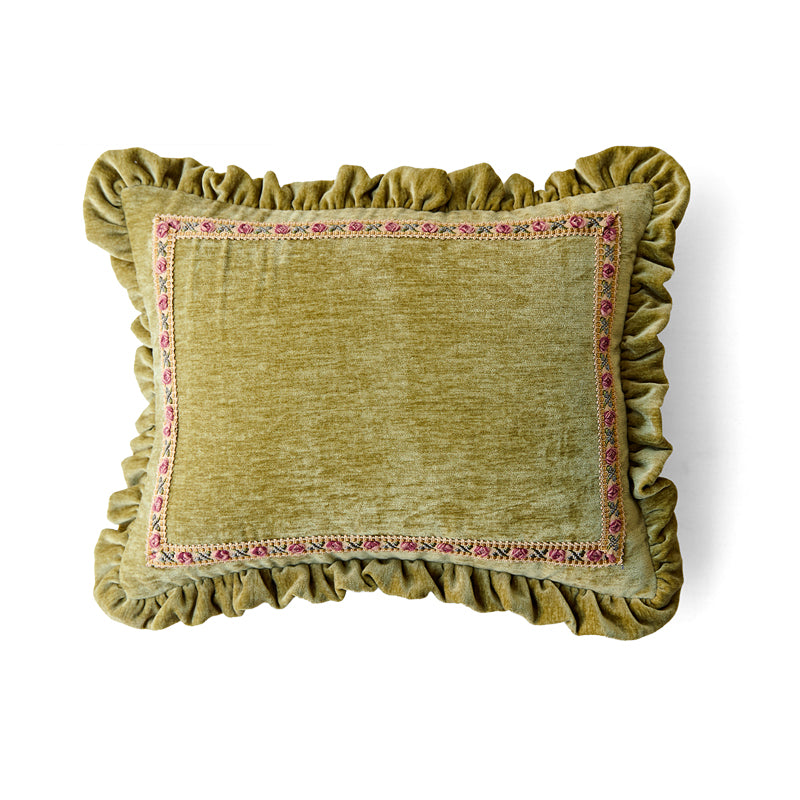 Coussin vintage vert rétro 30 x 50 cm