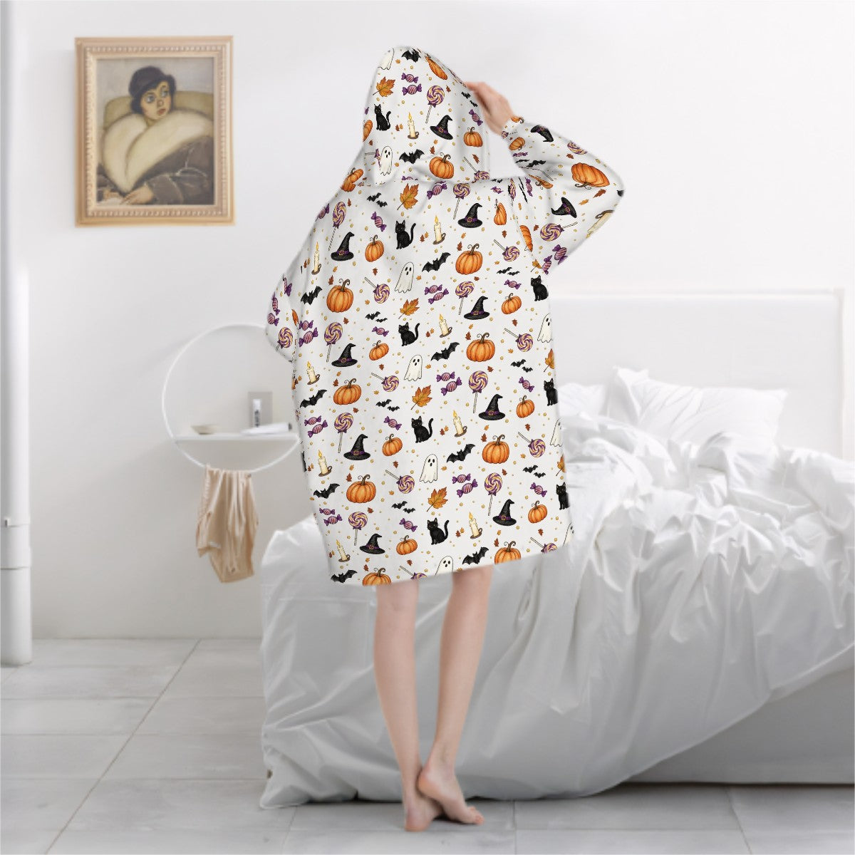 Pull plaid Halloween en ambiance d'automne