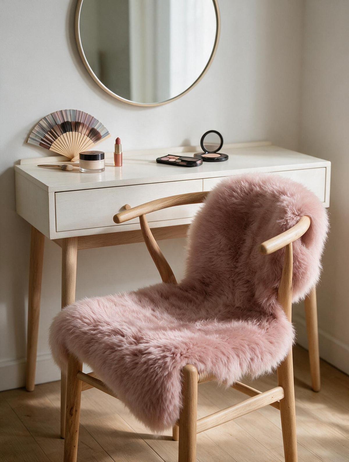 Peau de mouton mérinos coloris rose