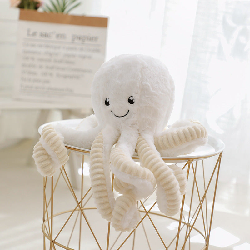 Peluche poulpe réversible coloris blanc
