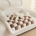 Tapis damier pour animaux coloris camel