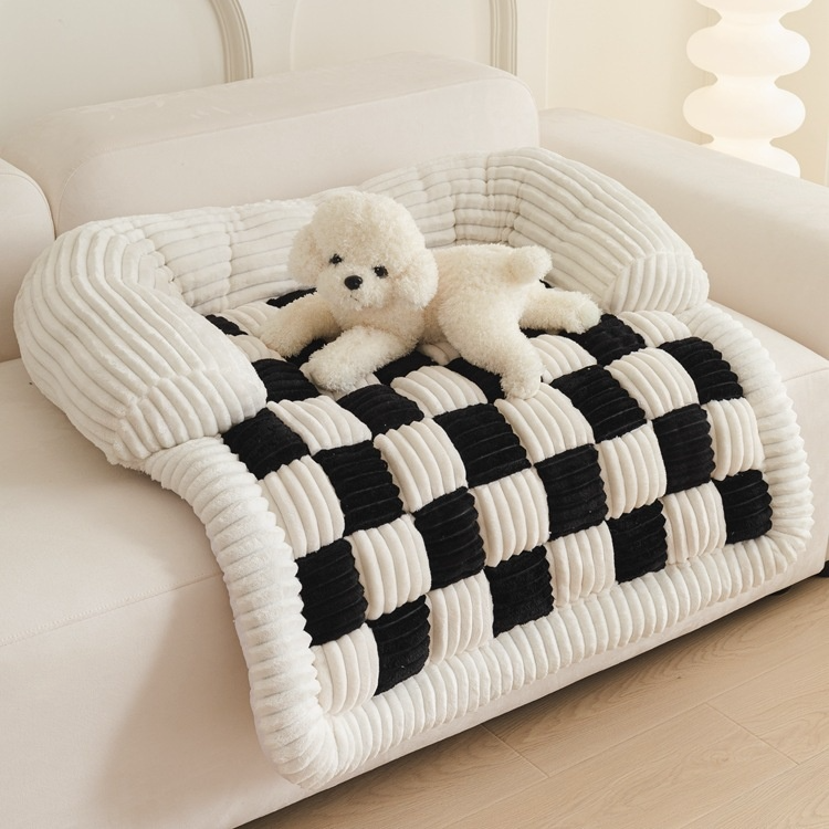 Tapis damier pour animaux coloris noir