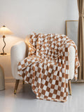 Plaid damier flanelle coloris camel