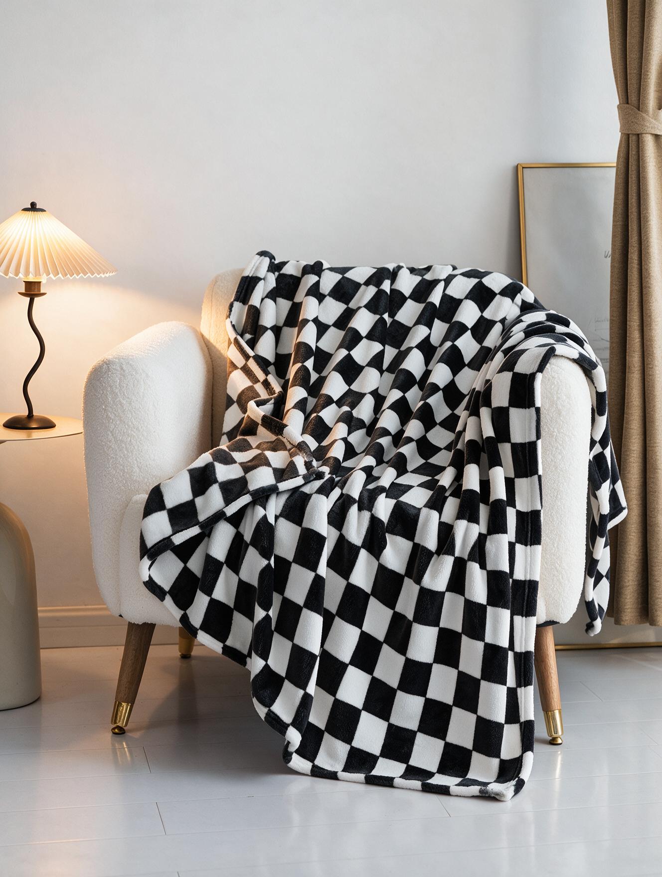 Plaid damier flanelle coloris noir