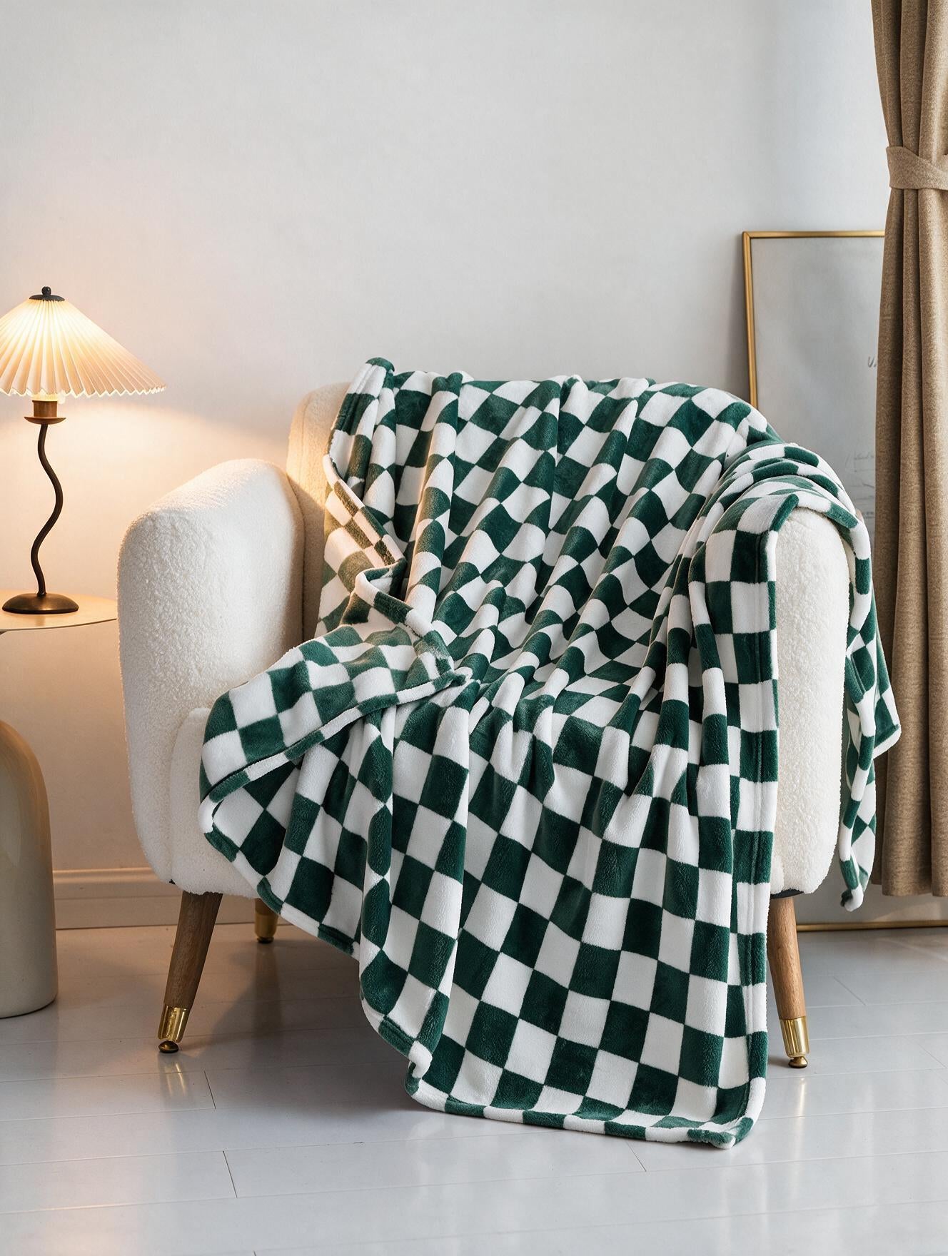 Plaid damier flanelle coloris vert