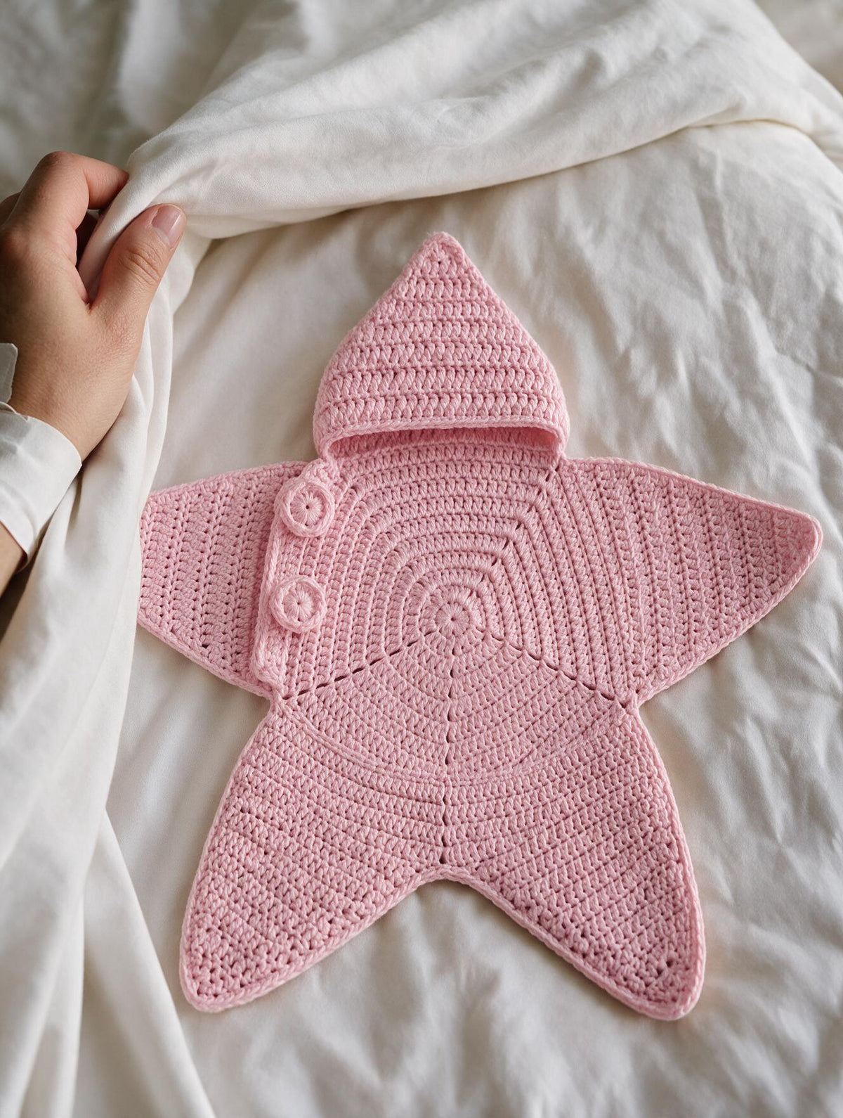 Gigoteuse bébé en crochet coloris rose