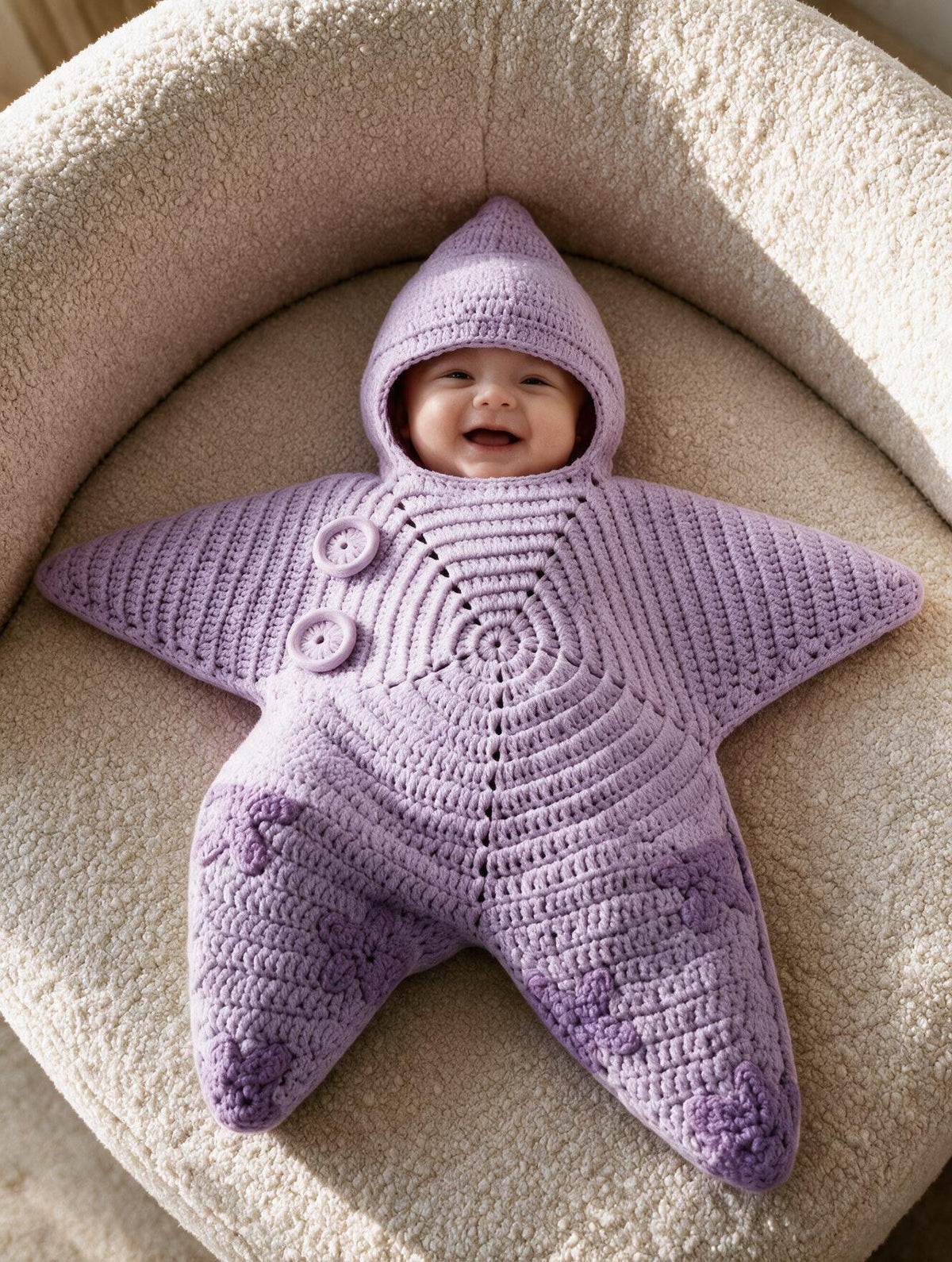 Gigoteuse bébé en crochet coloris violet
