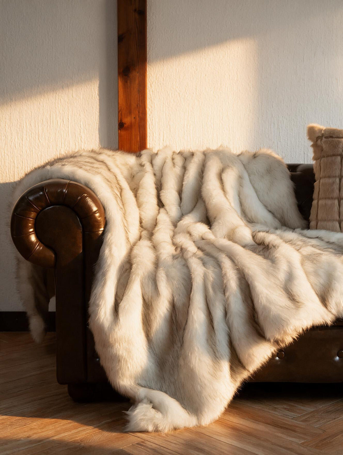 Plaid fausse fourrure Prestige coloris blanc