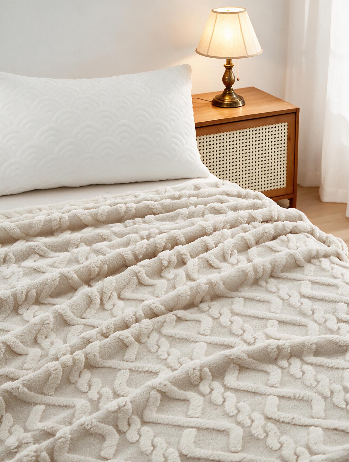 Plaid torsades Losanges coloris beige