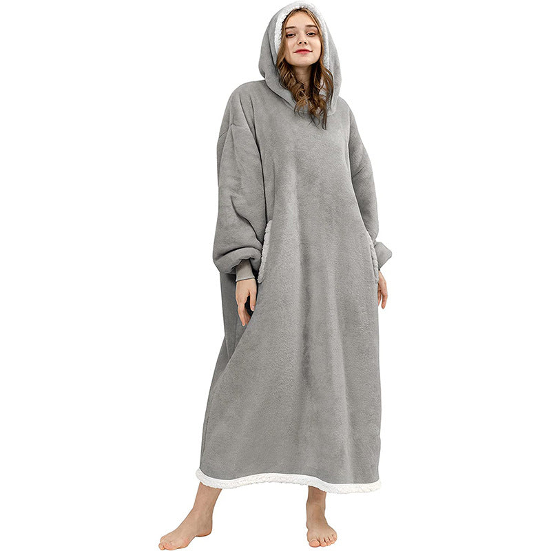 Pull plaid mi-long coloris gris