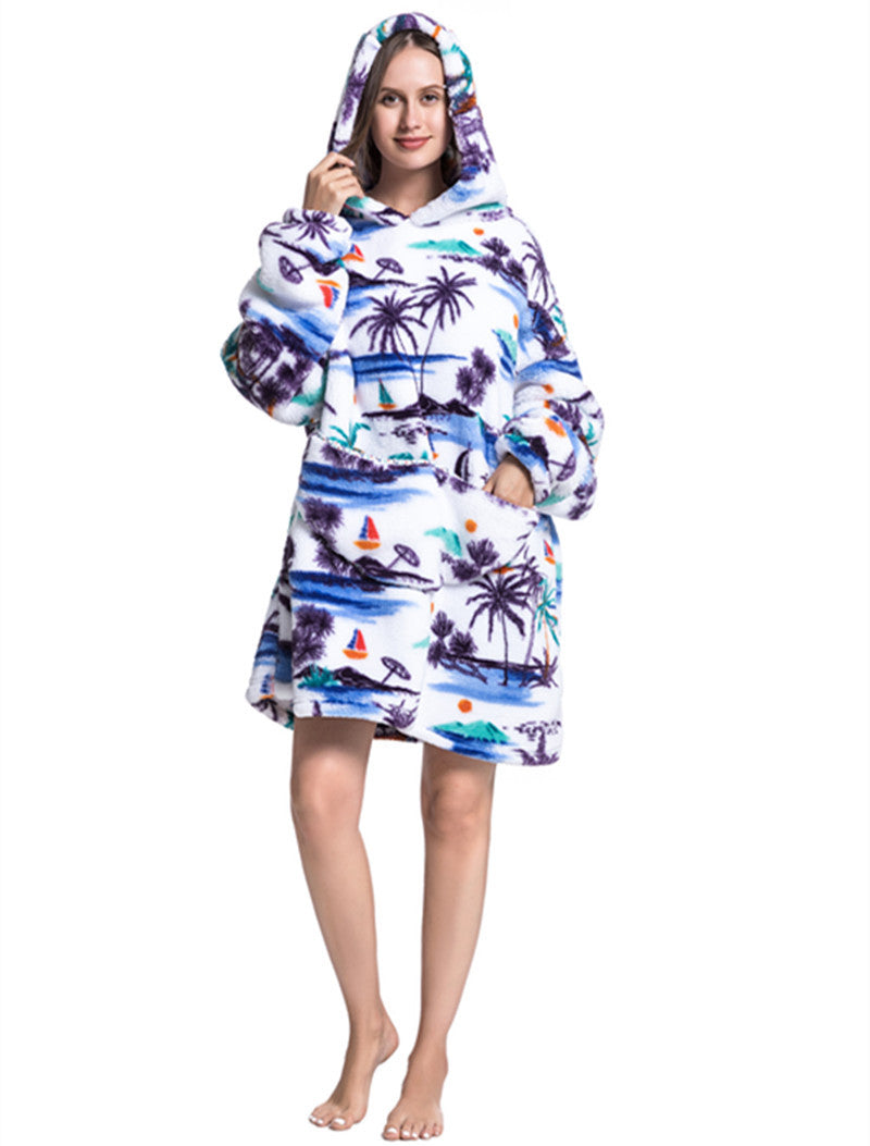 Pull plaid original motif hawaï