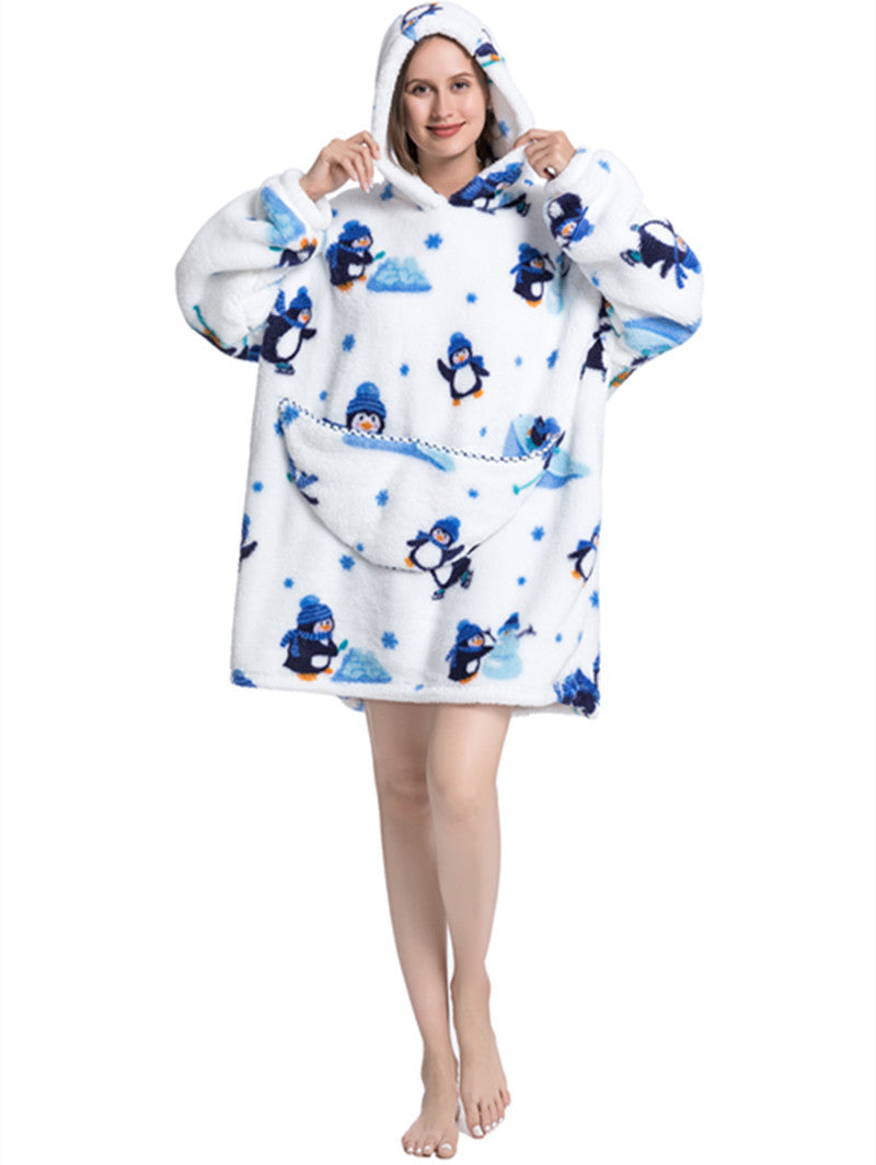 Pull plaid original motif pingouin